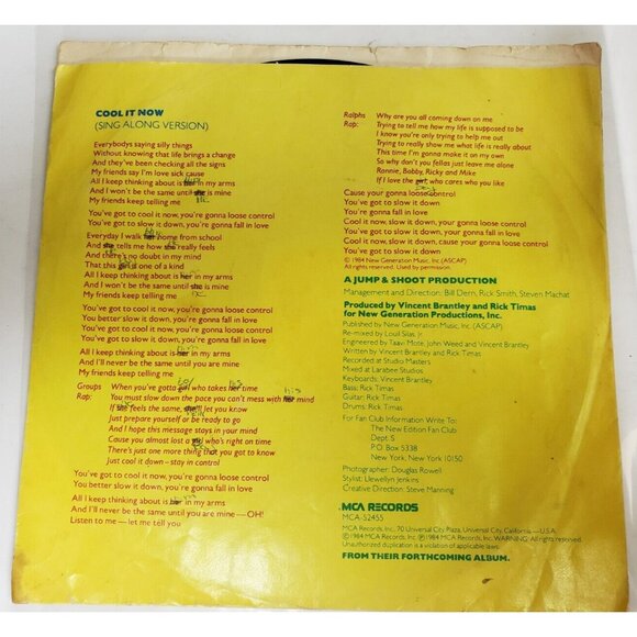Record 45 RPM Vinyl  New Edition- Cool It Now VINTAGE 1984 - Picture 2 of 7